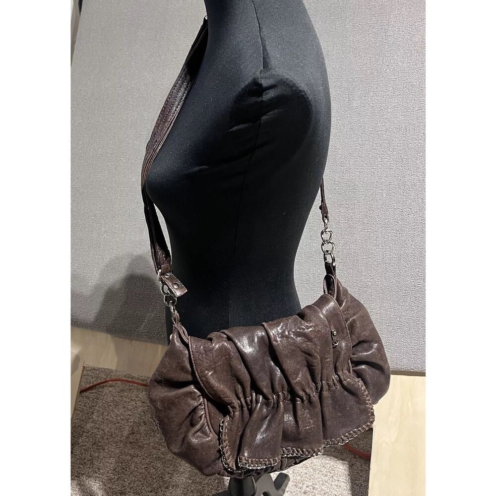 Junior Drake Brown Leather Flap Opening Crossbody with silk lining Great
